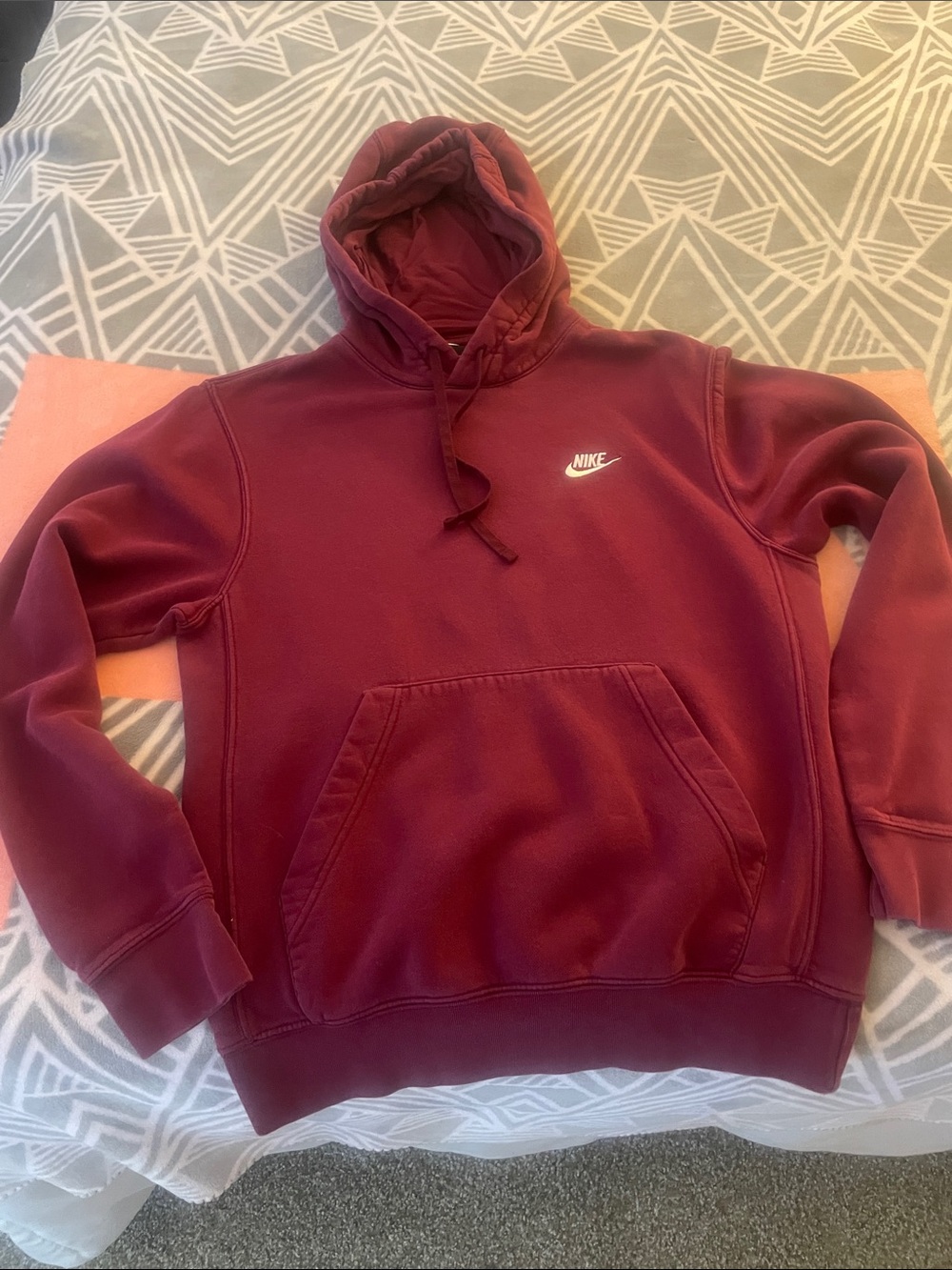 Nike Men's Burgundy Pullover Hoodie